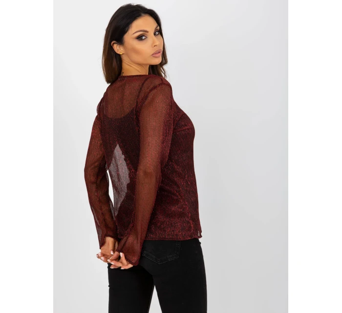 Dámská halenka s LK KMPL černá a červená model 18037022 - FPrice Dámská halenka s LK KMPL černá a červená model 18037022 - FPrice