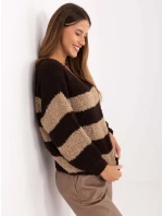 Sweter MI SW model 21441139 ciemny brązowy - FPrice Sweter MI SW model 21441139 ciemny brązowy - FPrice