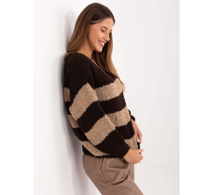 Sweter MI SW model 21441139 ciemny brązowy - FPrice Sweter MI SW model 21441139 ciemny brązowy - FPrice