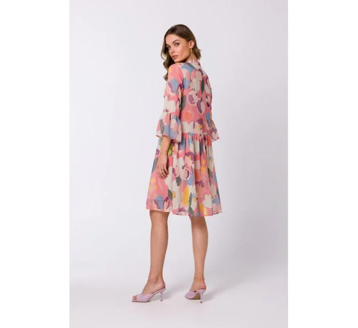 S337 Šifonové šaty s vázaným výstřihem - model 1 S337 Šifonové šaty s vázaným výstřihem - model 1