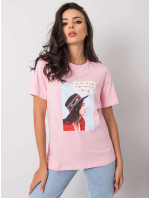 Dámské růžové tričko s potiskem