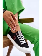 Dámské Cross Jeans Fabric Sneakers LL2R4044 Černé Dámské Cross Jeans Fabric Sneakers LL2R4044 Černé