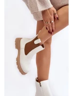 Dámské Chelsea kozačky na zip, White Ramhel