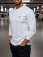 Pánské bílé tričko s dlouhým rukávem Dstreet LX0564