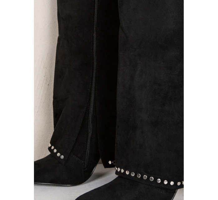 Dámské semišové černé boty FashionStreet ZY1330