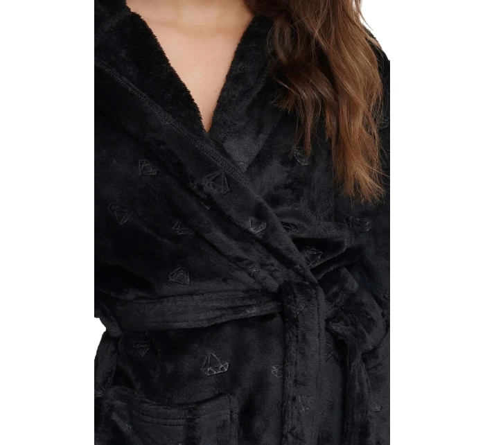 Dámský župan model 20850518 Glossy black - Henderson Dámský župan model 20850518 Glossy black - Henderson