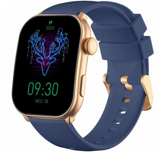 Dámské chytré hodinky GRAVITY GT28-8 řemínek + náramek růžové zlato námořnická modř Dámské chytré hodinky GRAVITY GT28-8 řemínek + náramek růžové zlato námořnická modř