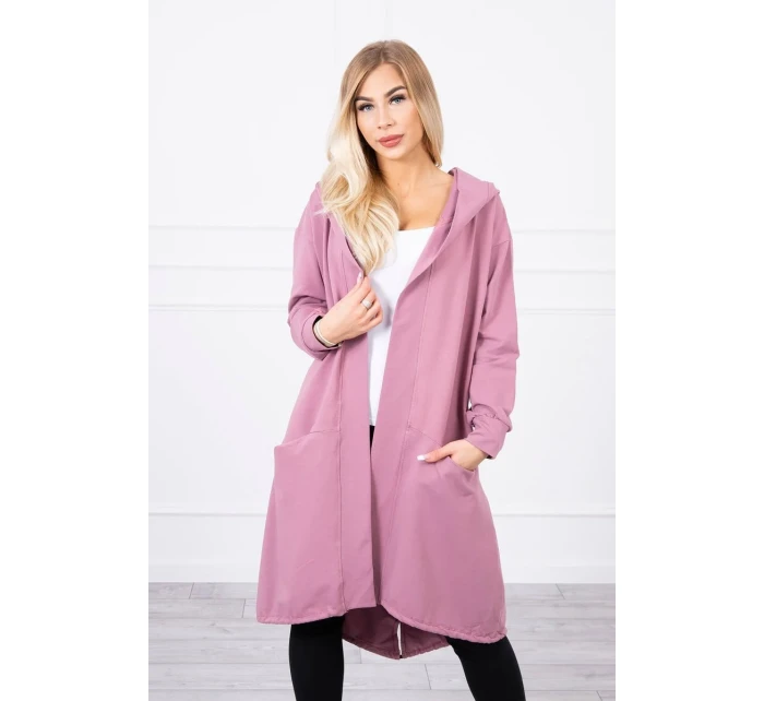 Tmavě růžová bunda oversize s kapucí Tmavě růžová bunda oversize s kapucí