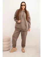 Dámský teplákový komplet zateplený z bavlny s kapucí fango