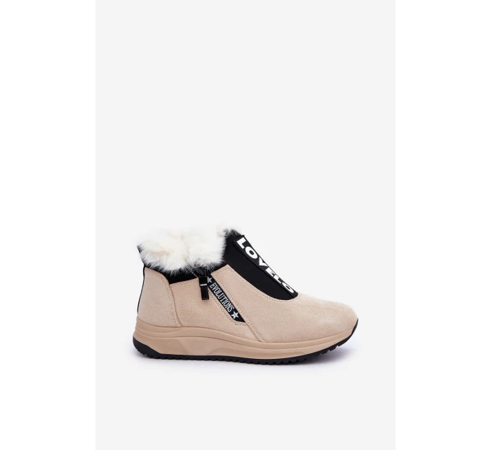 Dámské Botky S Kožešinou Béžové model 21680798 - Boto