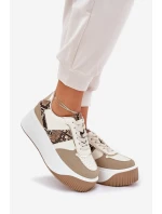 Dámské Tenisky Na Masivní Platformě Zvířecí Vzor Béžové Telanila Dámské Tenisky Na Masivní Platformě Zvířecí Vzor Béžové Telanila