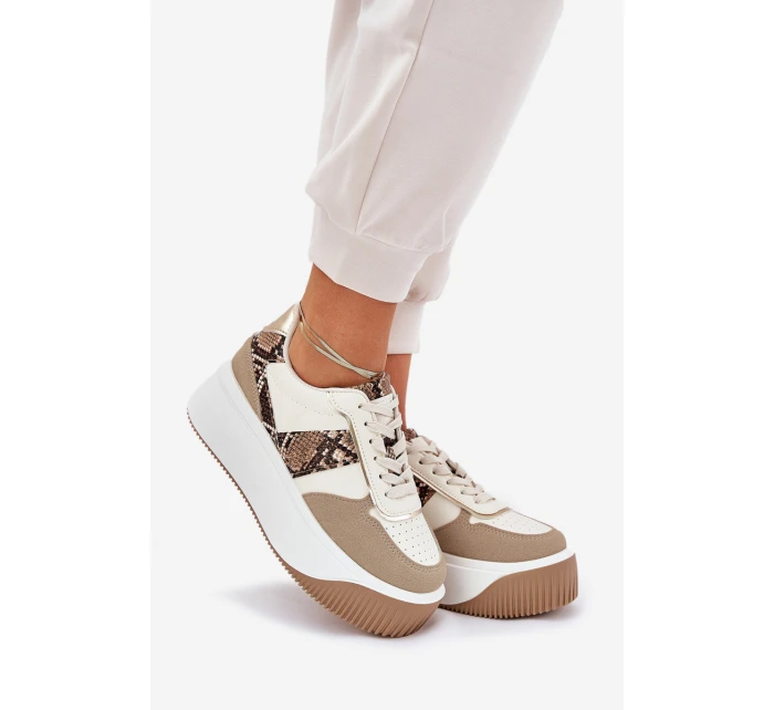 Dámské Tenisky Na Masivní Platformě Zvířecí Vzor Béžové Telanila Dámské Tenisky Na Masivní Platformě Zvířecí Vzor Béžové Telanila