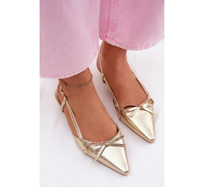 Dámské sandály z umělé kůže na nízkém podpatku Zlaté Jelmera