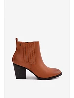 Dámské zateplené kozačky na podpatku Camel model 22355977 - Medicine Dámské zateplené kozačky na podpatku Camel model 22355977 - Medicine