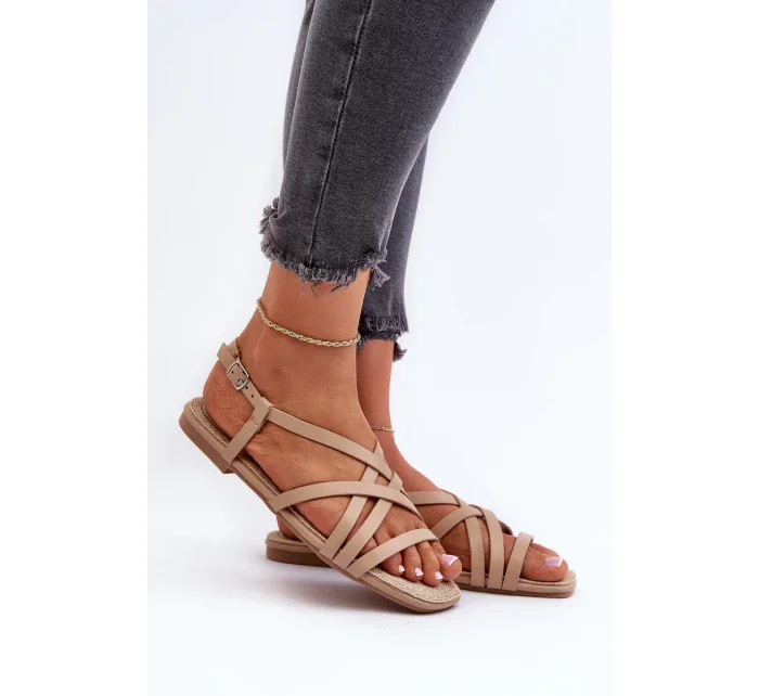 Dámské ploché sandály Big Star Béžová Dámské ploché sandály Big Star Béžová