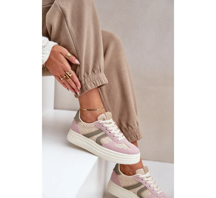 Dámské tenisky s pleteným vzorem na platformě vícebarevné Lesida