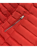 Červená prošívaná dámská bunda pro přechodné období (23063-8)
