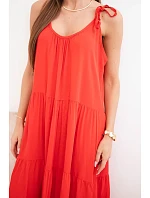 Dámské viskózové šaty na model 22141218 ramínkách černá - K-Fashion