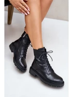 Kožené botky worker s teplou podšívkou na zip černé Elosie Kožené botky worker s teplou podšívkou na zip černé Elosie