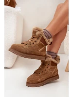 Semišové Sněhule Dámské Na Platformě S Kožíškem Big Star model 21705946 Camel - Big Star Shoes Semišové Sněhule Dámské Na Platformě S Kožíškem Big Star model 21705946 Camel - Big Star Shoes