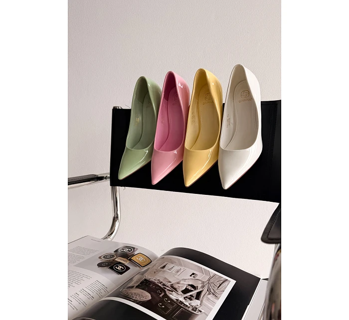 Klasické lakované lodičky z umělé kůže Žluté Odira