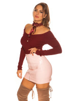 Sexy svetr KouCla s háčkovaným límcem
