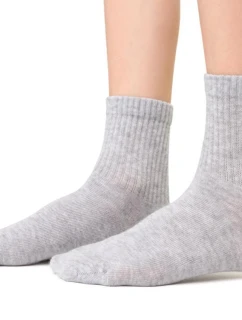Chlapecké vzorované ponožky 014 MELANGE LIGHT GREY 26-28