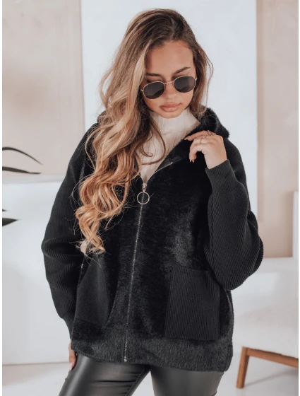 Dámská alpaková bunda KATHERINE black FashionStreet NY0481z Dámská alpaková bunda KATHERINE black FashionStreet NY0481z
