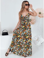 maxi šaty černé s květinami model 21990235 - Dstreet maxi šaty černé s květinami model 21990235 - Dstreet