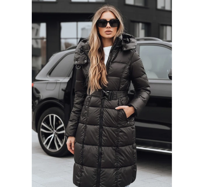 Dámská zimní prošívaná bunda s kapucí černá model 21994767 - Dstreet