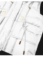 Puchowy bezrękawnik damski z kapturem Goodlookin biały (B8600-26)