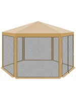 Zahradní pavilon 2x2x2x2,5M s moskytiérou béžový Zahradní pavilon 2x2x2x2,5M s moskytiérou béžový