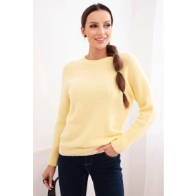 Dámský svetr z baby alpaky s dlouhým rukávem žlutý Dámský svetr z baby alpaky s dlouhým rukávem žlutý