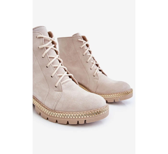 Flat Boots Lewski Shoes model 21607535 Světle béžová - Boto