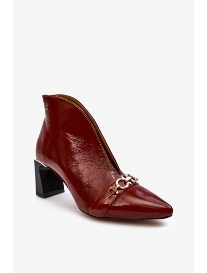 Kožené Boty Na  Hnědé model 21636031 - Maciejka