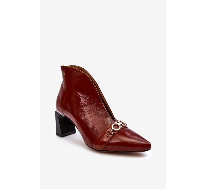 Kožené Boty Na  Hnědé model 21636031 - Maciejka