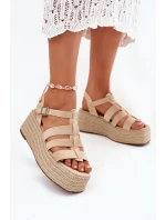 Dámské Sandály S Pásky A Béžové model 21698907 - Boto Dámské Sandály S Pásky A Béžové model 21698907 - Boto