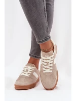 Semišové dámské tenisky model 21708296 Béžové - VINCEZA