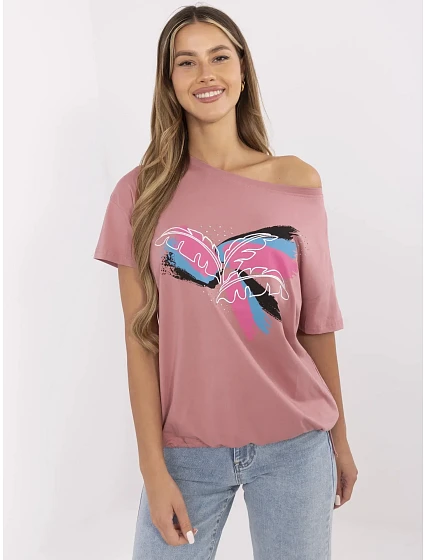 T shirt CLM TS model 21121840 ciemny różowy - FPrice T shirt CLM TS model 21121840 ciemny różowy - FPrice