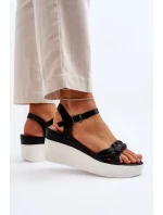 Černé sandály na klínu Esinna Černé sandály na klínu Esinna