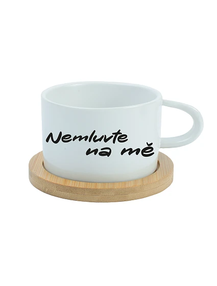 NEMLUVTE NA MĚ - bílý hrníček makronka 200 ml NEMLUVTE NA MĚ - bílý hrníček makronka 200 ml