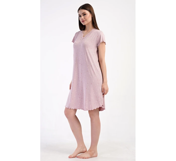 Dámská noční košile s krátkým rukávem model 21290625 - Vienetta Dámská noční košile s krátkým rukávem model 21290625 - Vienetta