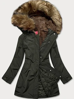 Dámská zimní bunda khaki (m21309)