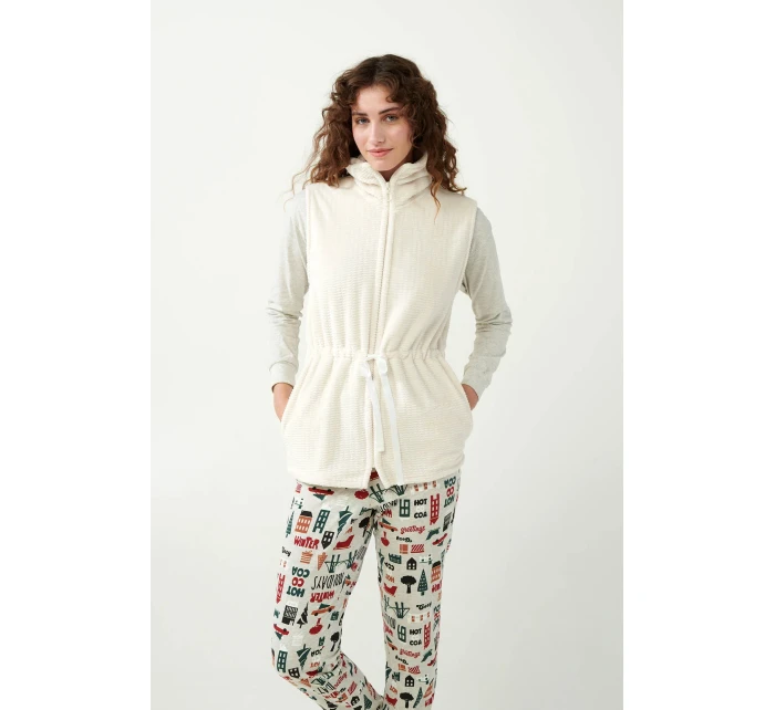 Béžová fleecová vesta model 20517342 - Vamp Béžová fleecová vesta model 20517342 - Vamp