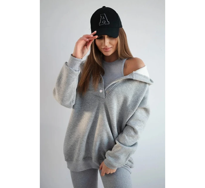 Sada mikiny, topu a legín 3 v 1 šedý