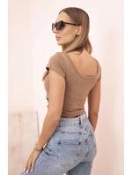 Dámská klasická bavlněná blůza s krátkým rukávem modrá Dámská klasická bavlněná blůza s krátkým rukávem modrá