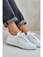 Dámské Ažurové Šněrovací Tenisky Světle Béžové model 21684935 - Boto Dámské Ažurové Šněrovací Tenisky Světle Béžové model 21684935 - Boto