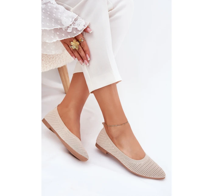 Síťované Textilní Baleríny Dámské Béžové model 21702996 - Boto Síťované Textilní Baleríny Dámské Béžové model 21702996 - Boto