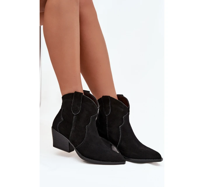 Nazouvací dámské kozačky z přírodního semiše černé model 21713735 - Boto Nazouvací dámské kozačky z přírodního semiše černé model 21713735 - Boto