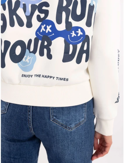 Mikina D10600T02695A bílá Mikina D10600T02695A bílá